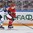 ST. PETERSBURG, RUSSIA - MAY 6: Finland's Jarno Koskiranta #40 and Belarus' Roman Dyukov #9 battle for a loose puck during preliminary round action at the 2016 IIHF Ice Hockey Championship. (Photo by Minas Panagiotakis/HHOF-IIHF Images)


